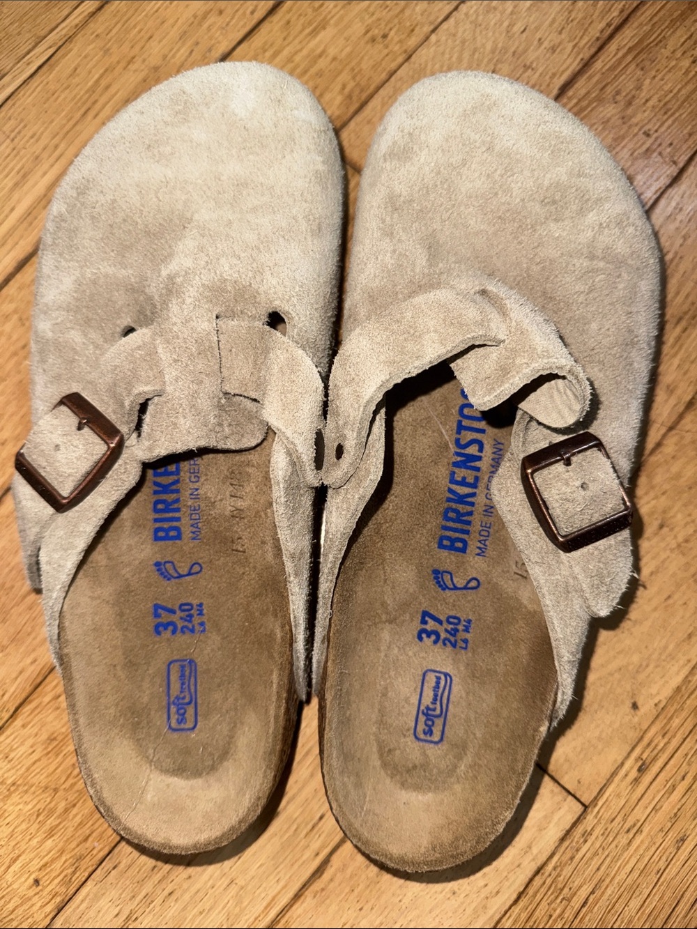 NWT Szie 37 READ DESCRIPTION Birkenstock boston Suede Clogs in Light Tan